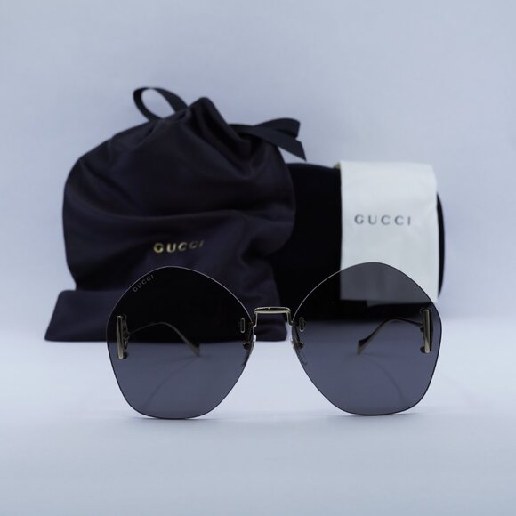 Gucci GG1203S 002 Round Sunglasses - Gold/Grey main image 10
